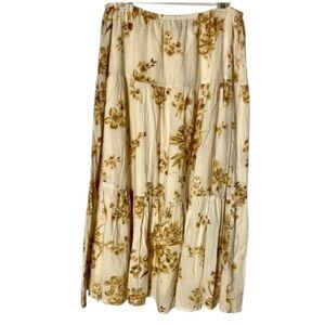 Cami Cream and Brown Floral Maxi Skirt